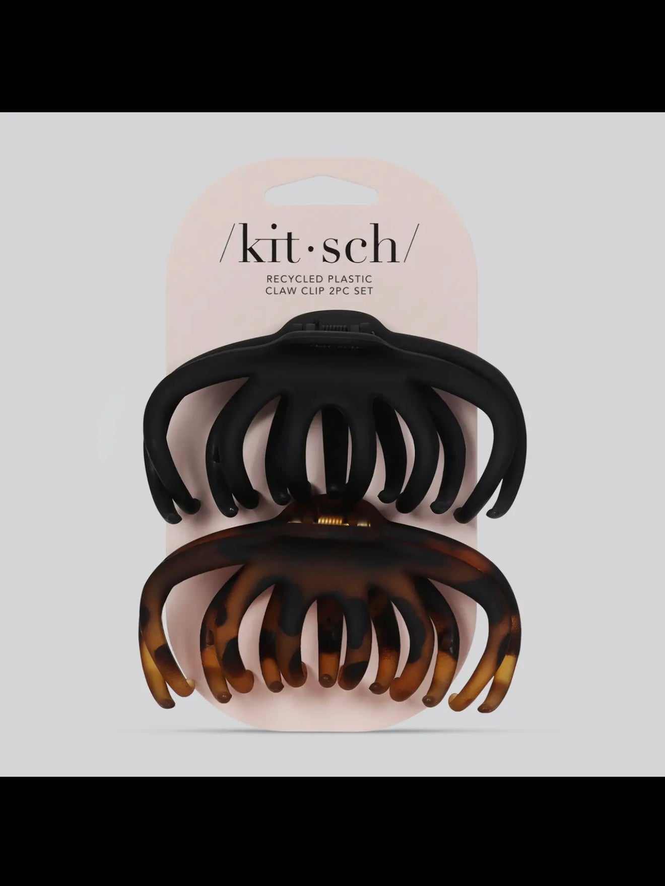 Kitsch Recycled Plastic Octopus Claw Clips 2pc in Black & Tort