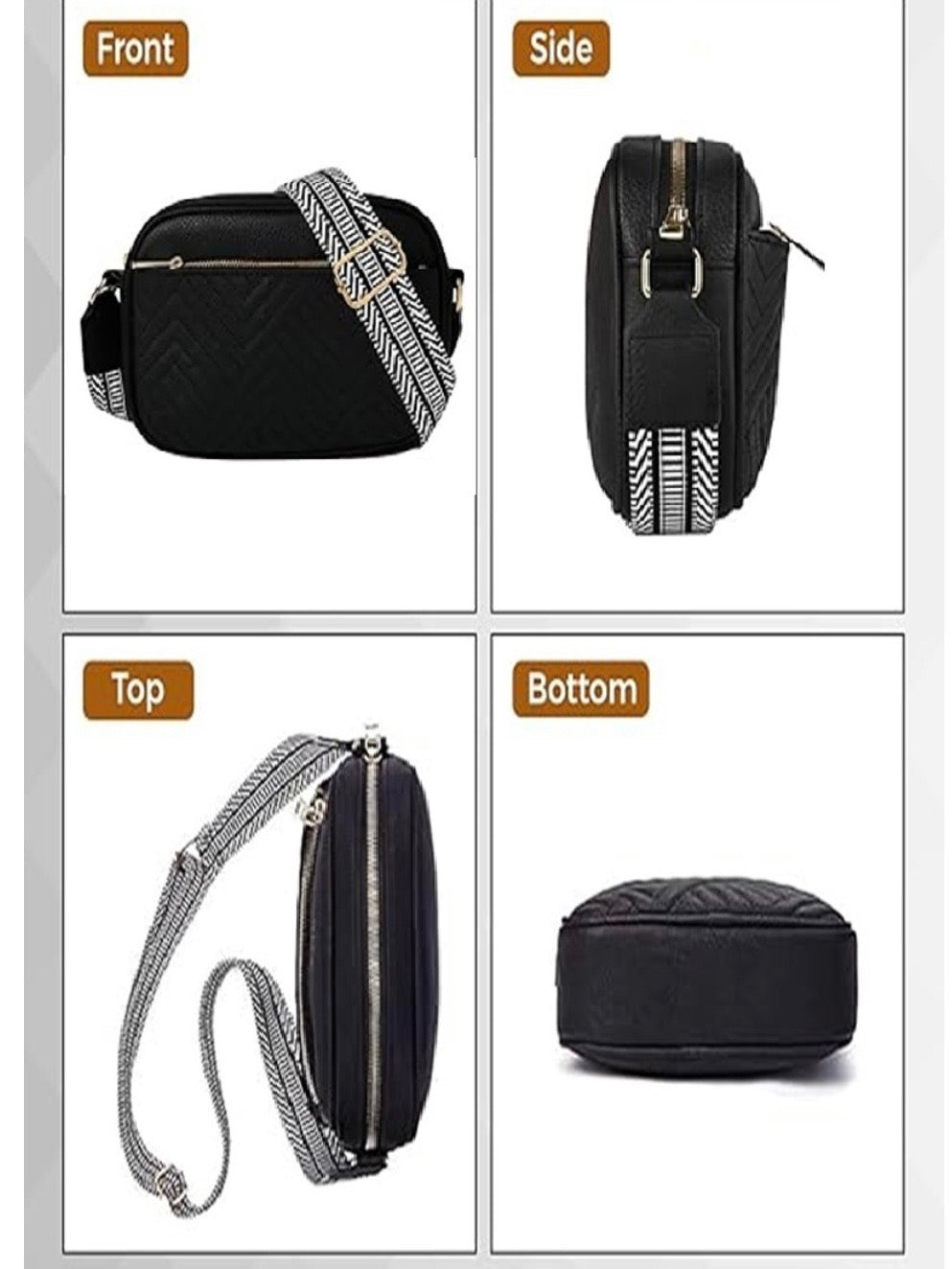 Chevron Weave Crossbody Camera Bag
