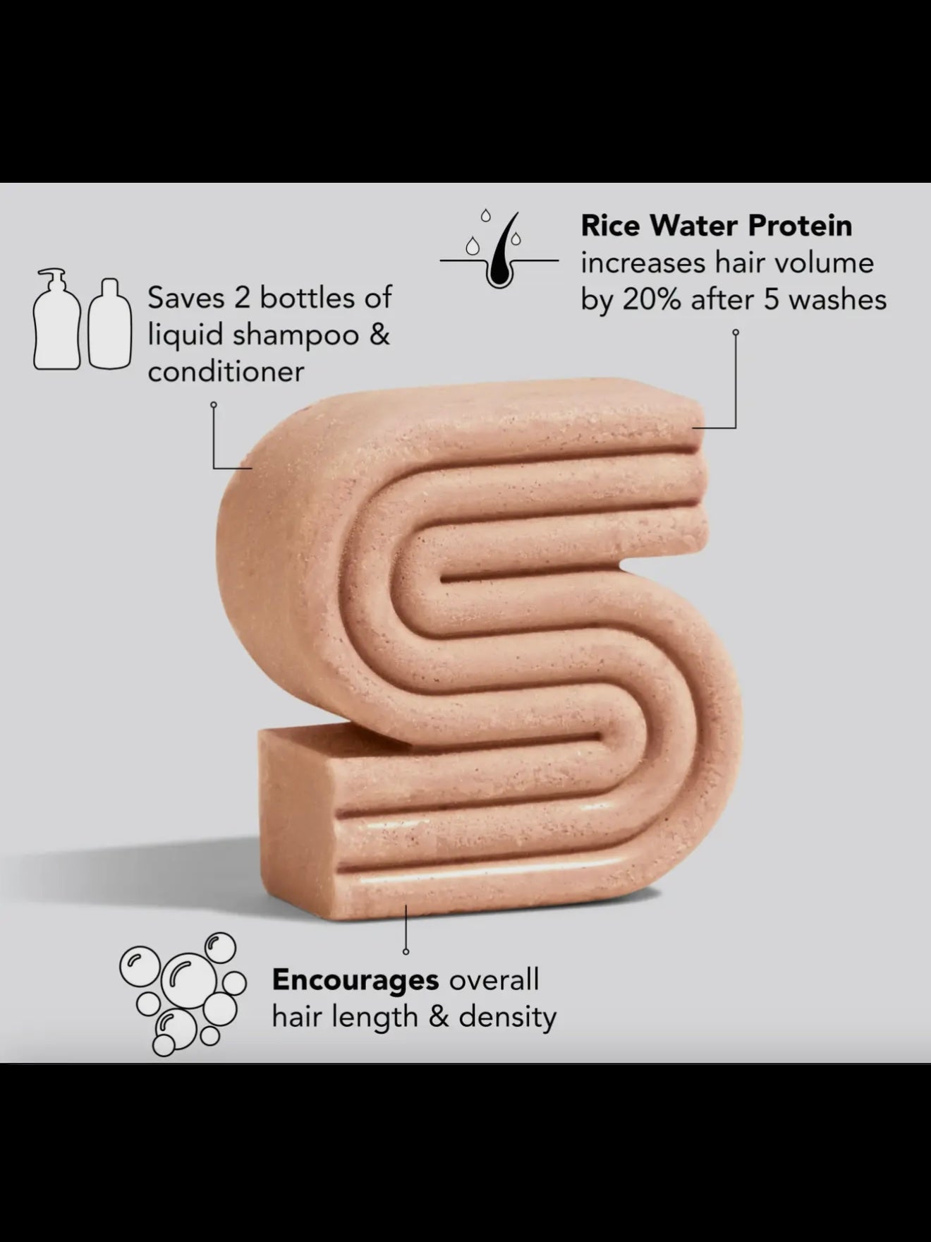 Kitsch Rice Water Shampoo Bar For Hair Growth