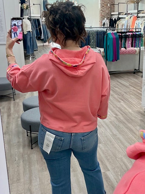 Colour Me Happy Hoodie in Coral