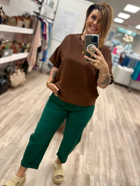 Ribbed Shirt in Mahogany