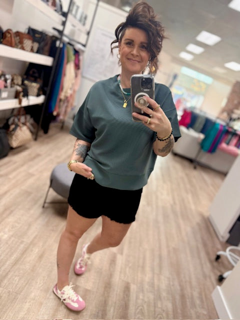 Ribbed Shirt in Ash Jade