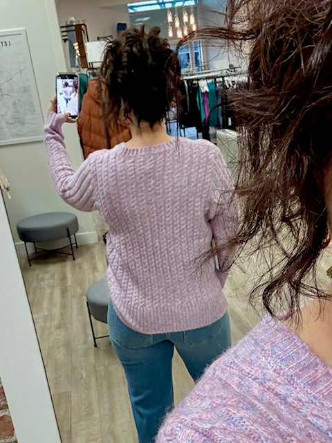Lavender Luxe Cable Knit