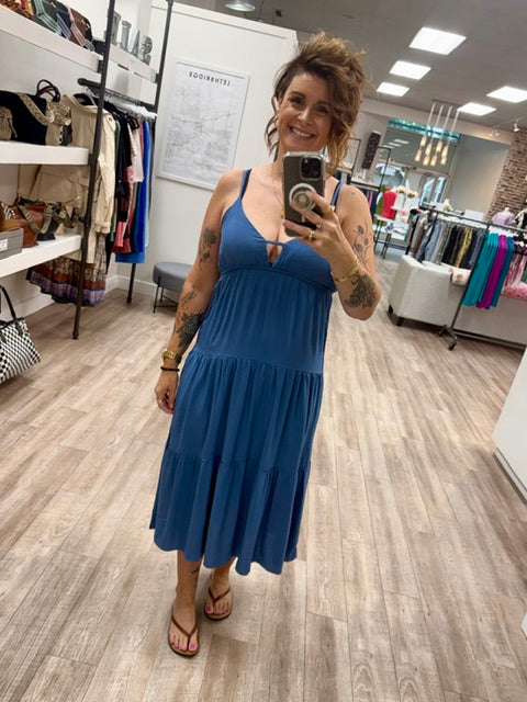 Sapphire Breeze Dress in Dusty Blue