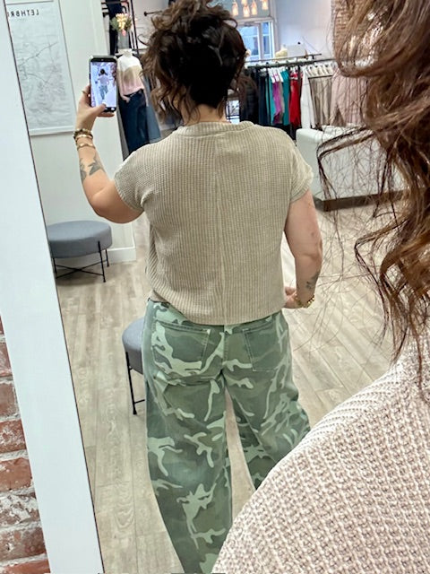 Chenille Cloud Pocket Tee in Ash Mocha