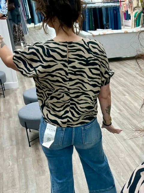 Wild Side Drawstring Top in Black