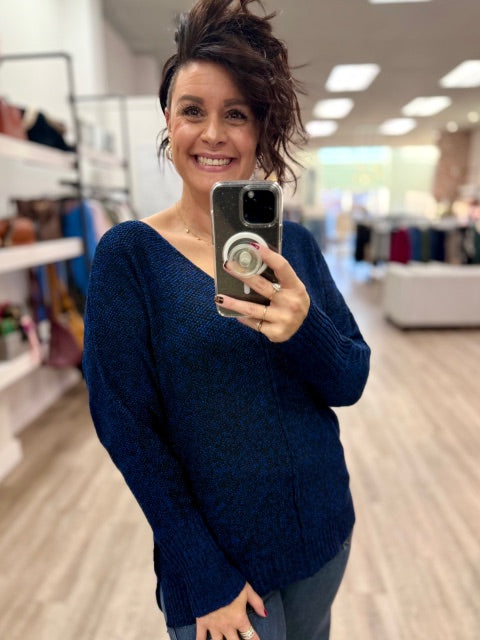 Blue Breeze Knit Sweater in Navy