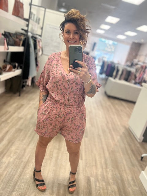 Never Let You Go Floral Romper in Mauve