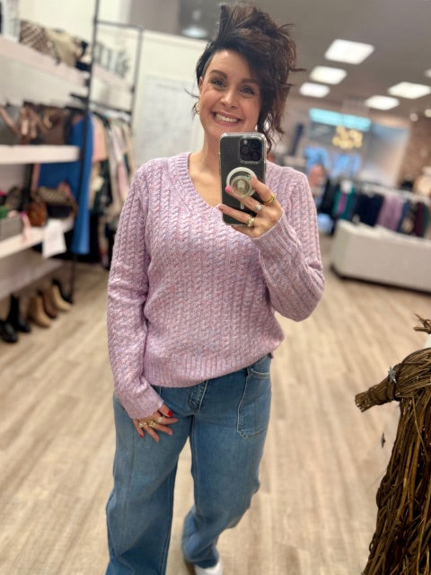 Lavender Luxe Cable Knit
