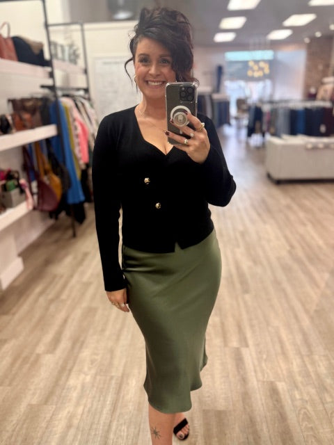 The Gold Kiss Cardigan in Black