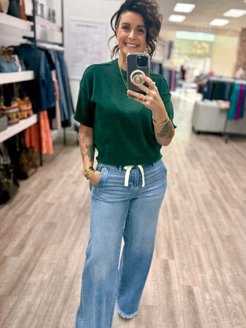 The Casual Cool Sweater in Hunter Green