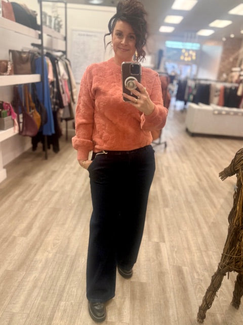 Fuzzy Knit Sweater in Desert Rose