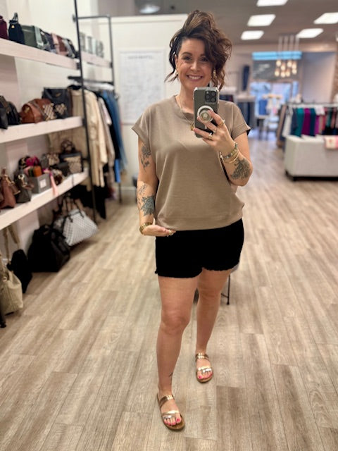 Scuba Short Sleeve Sweatshirt in Cocoa