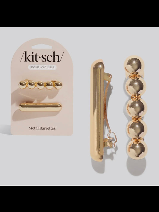Kitsch Gold Metal Barrettes