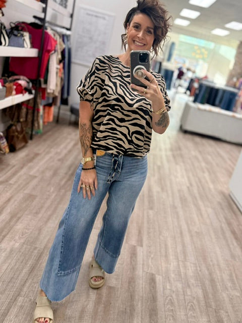 Wild Side Drawstring Top in Black