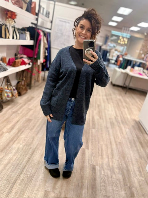 The Anytime Cardigan in Midnight