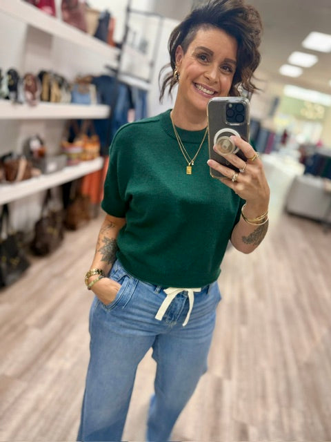 The Casual Cool Sweater in Hunter Green