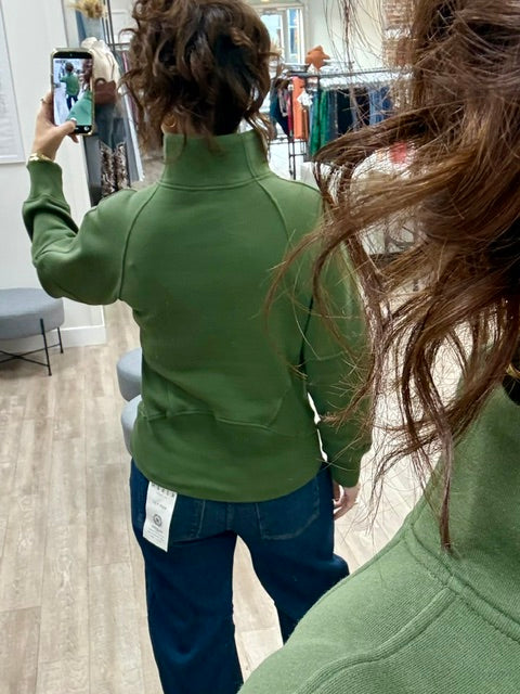 The On The Go Pullover in Army Green