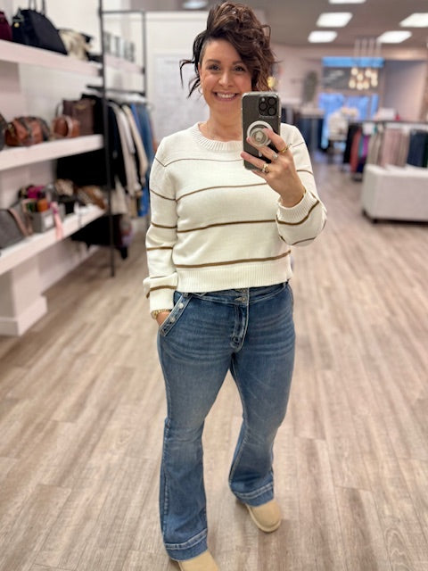 Coffee and Cream Sweater in White Caramel