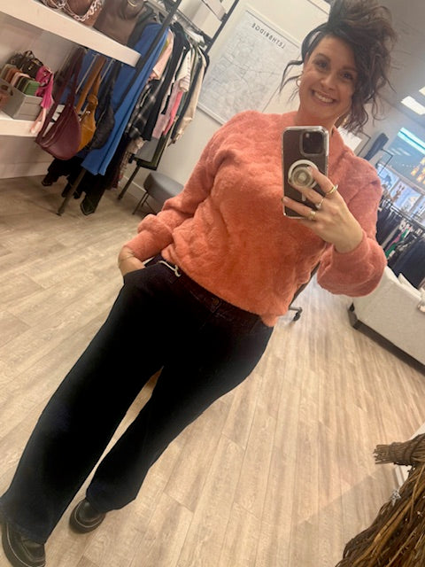 Fuzzy Knit Sweater in Desert Rose