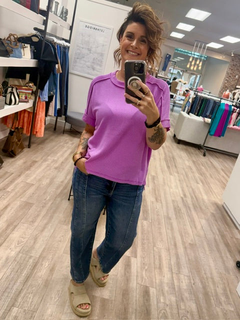 The Cozy Classic Top in Spring Violet