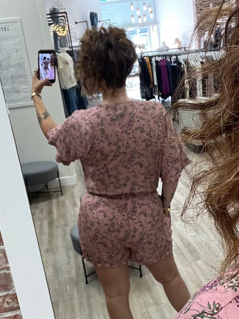 Never Let You Go Floral Romper in Mauve