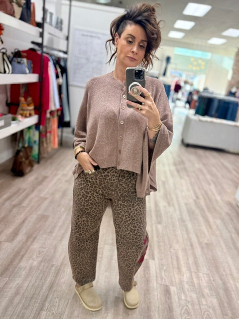 The Cozy Button Poncho in Mushroom