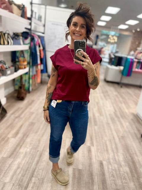 The Remi Tee in Cabernet