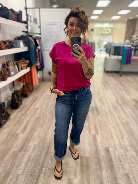 The Remi Tee in Magenta