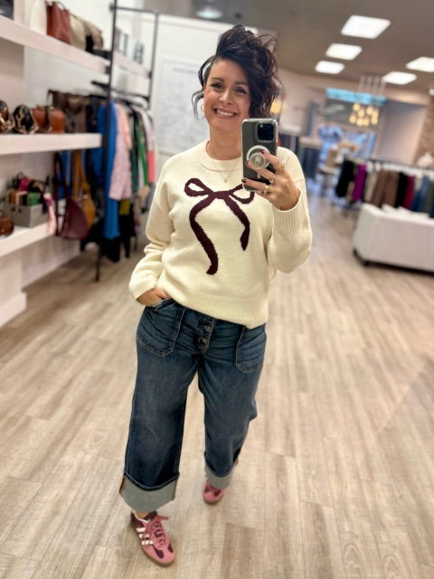Bow Sweater in Bone