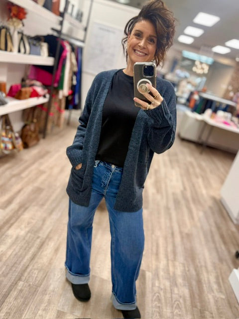 The Anytime Cardigan in Midnight