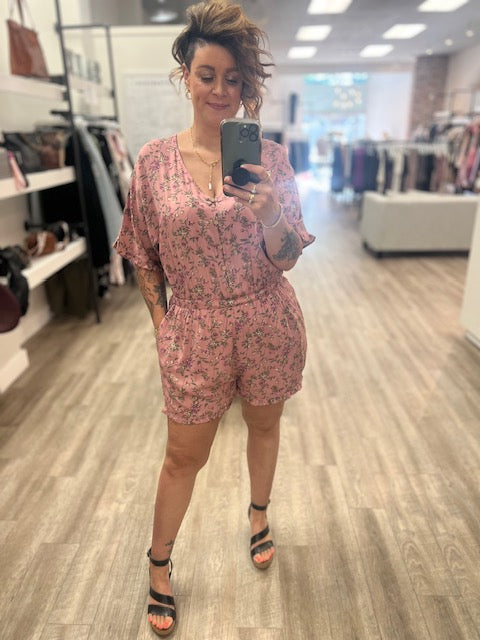 Never Let You Go Floral Romper in Mauve