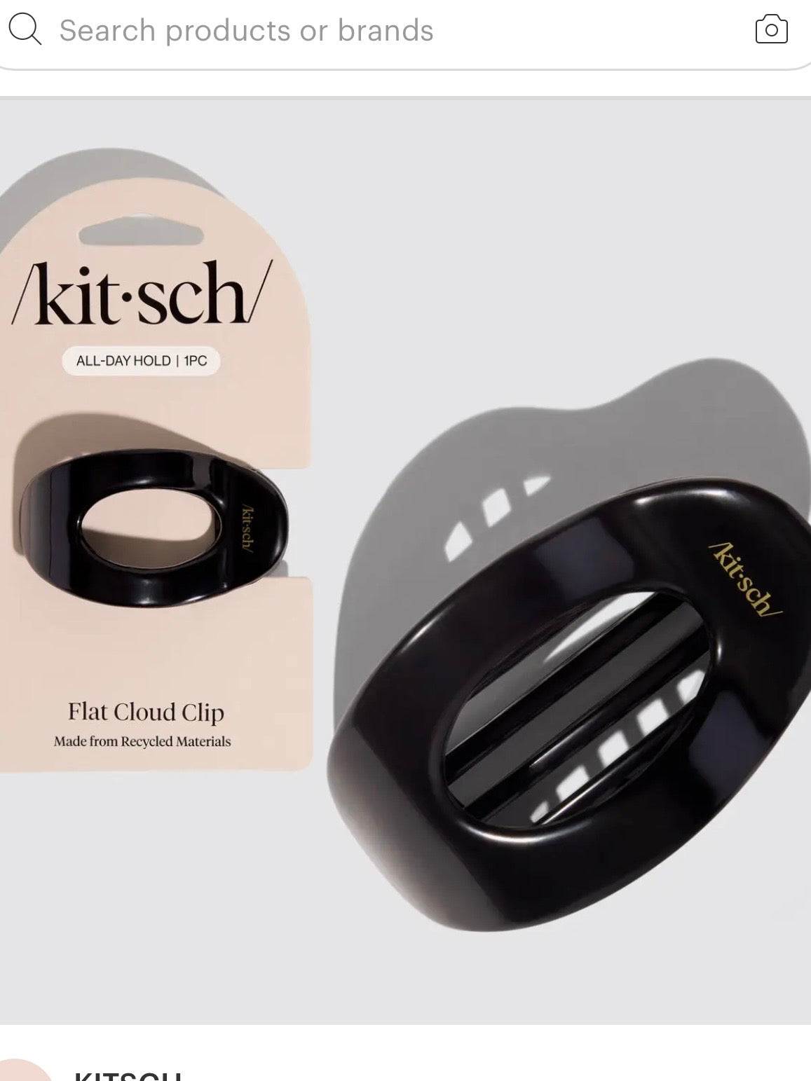 Kitsch Black Flat Cloud Clip - Small