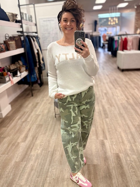 Coastal Salty Pullover in Ivory Khaki