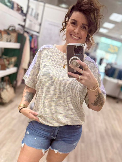 Lavender Haze Top in Purple Green
