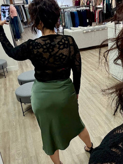 Shadow Lace Pullover in Black