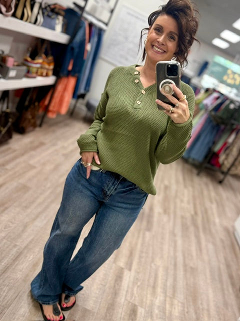 The Easygoing Henley in Light Olive