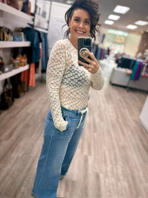 The Ivory Texture Top in Ecru