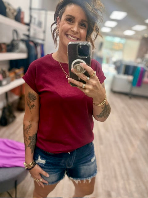 Modal Slub Top in Cabernet