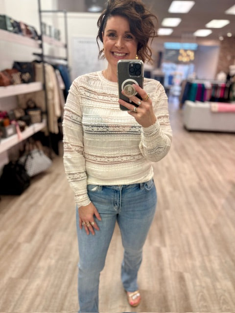 Ivory Lace Whisper Blouse in Ecru