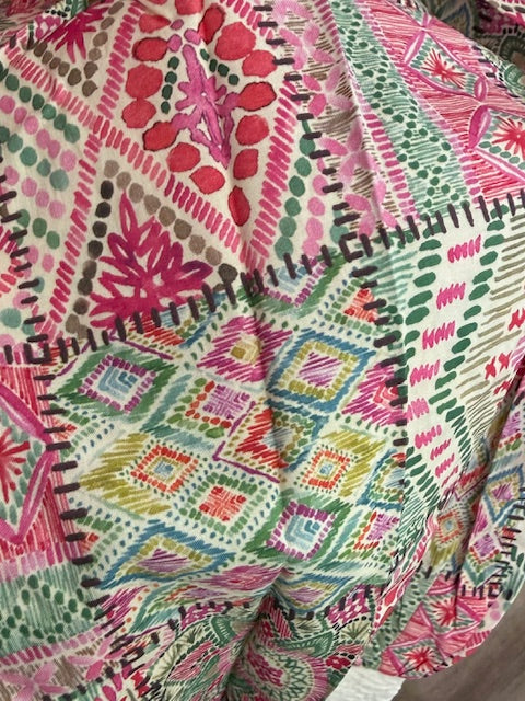 Pattern Sleeves Quilted Light Top in Rose