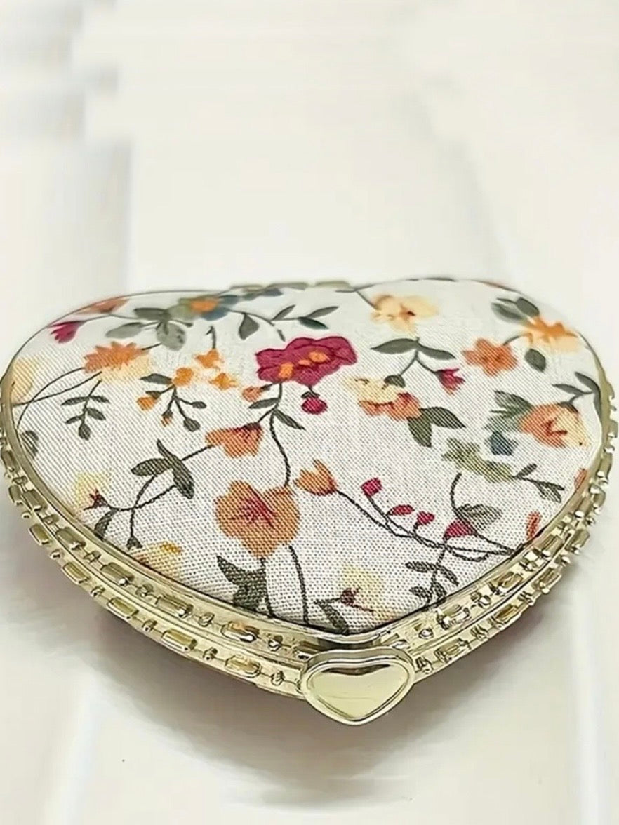 Heart Makeup Mirrors in Light Rose, Ivory, Black and Blue
