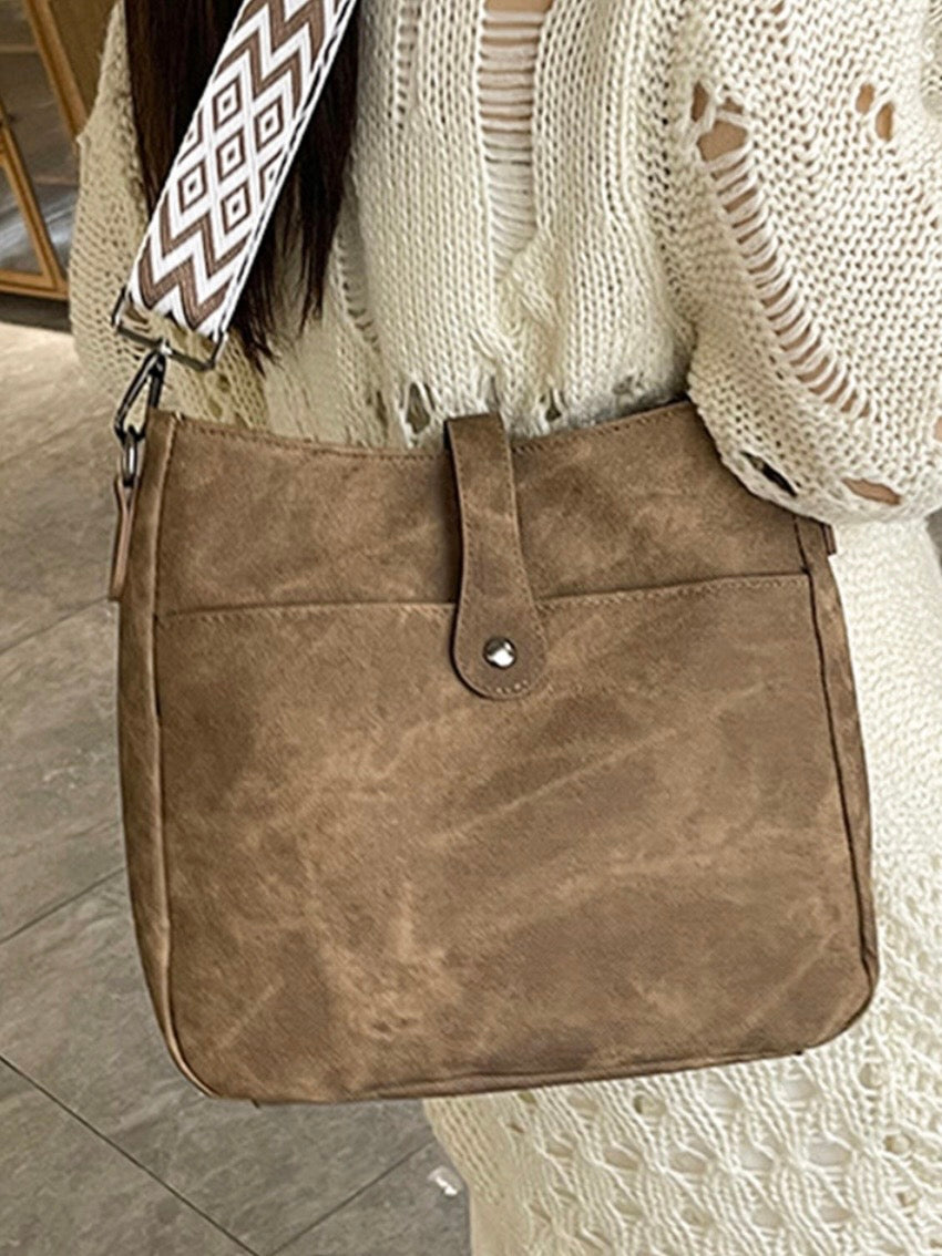 Faux Leather Messenger Bags in Black, Camel and Mocha