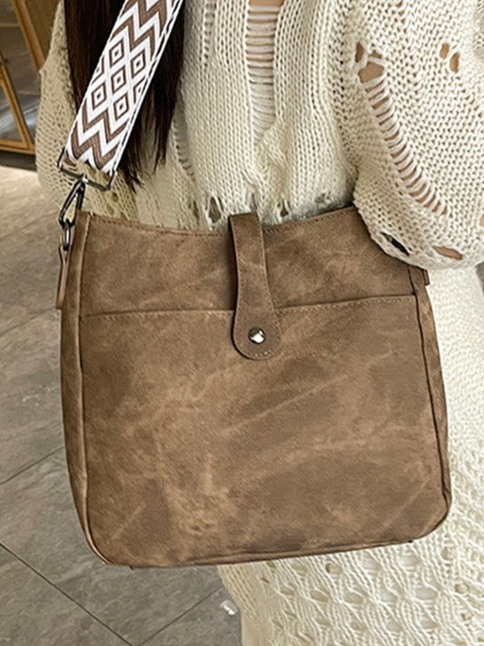 Faux Leather Messenger Bags in Black, Camel and Mocha