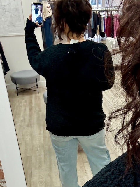 Cloud Soft Popcorn Cardigan in Black