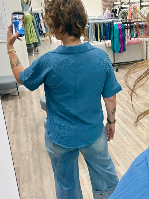 Blue Horizon Shirt in Dusty Blue