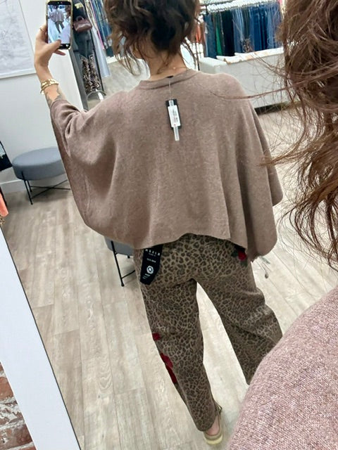 The Cozy Button Poncho in Mushroom