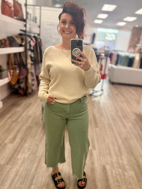 Ladies Sweater in Whitecap