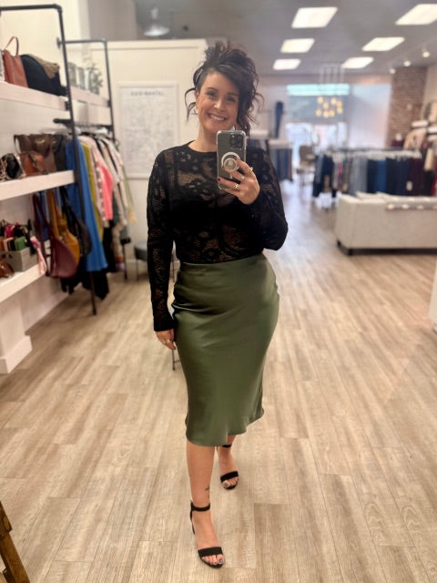 The Slip Skirt in Ivy Green