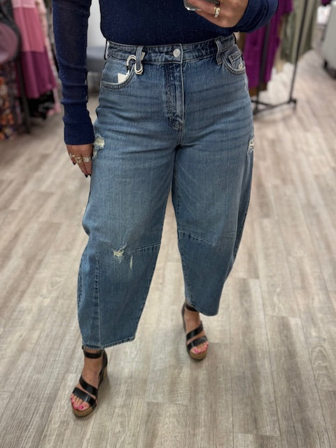 Addison High Rise Barrel Fit Jeans